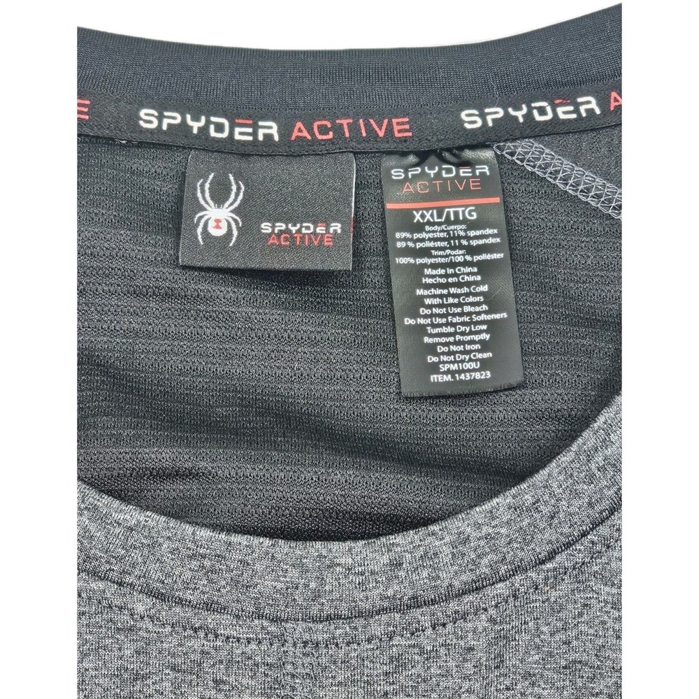 Spyder Active ProWeb Pullover Mens XXLarge Gray Long Sleeve Performance Stretch - Picture 3 of 9
